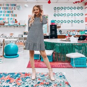 Plaid J Crew Dress with Bow Back